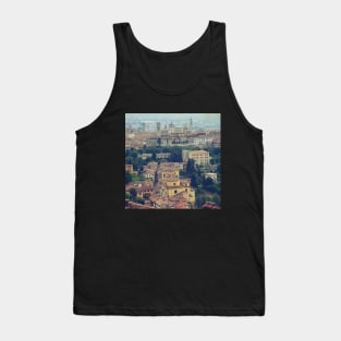 View from the top of the mountain Italy sightseeing trip photography from city scape Milano Bergamo Lecco Tank Top